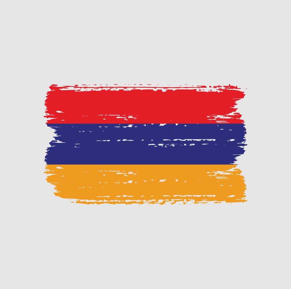 Flag of Armenia with brush style vector