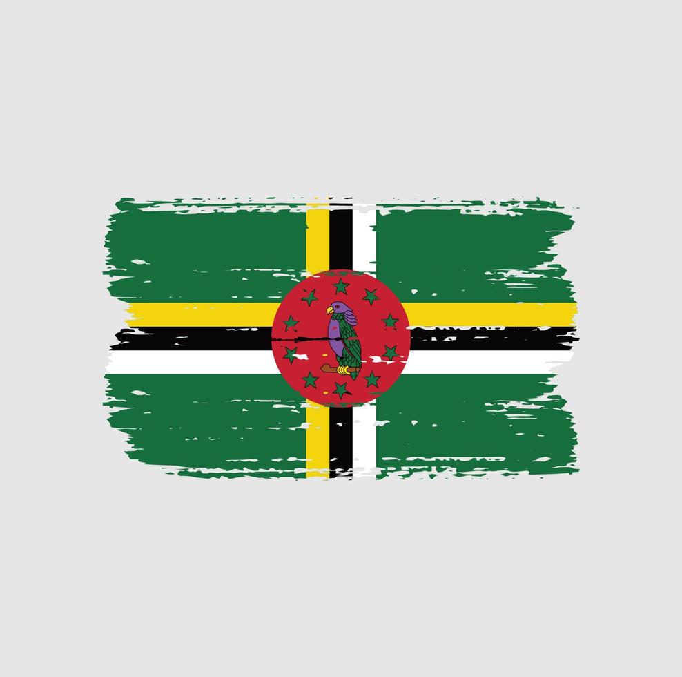 bandera de dominica con estilo pincel vector