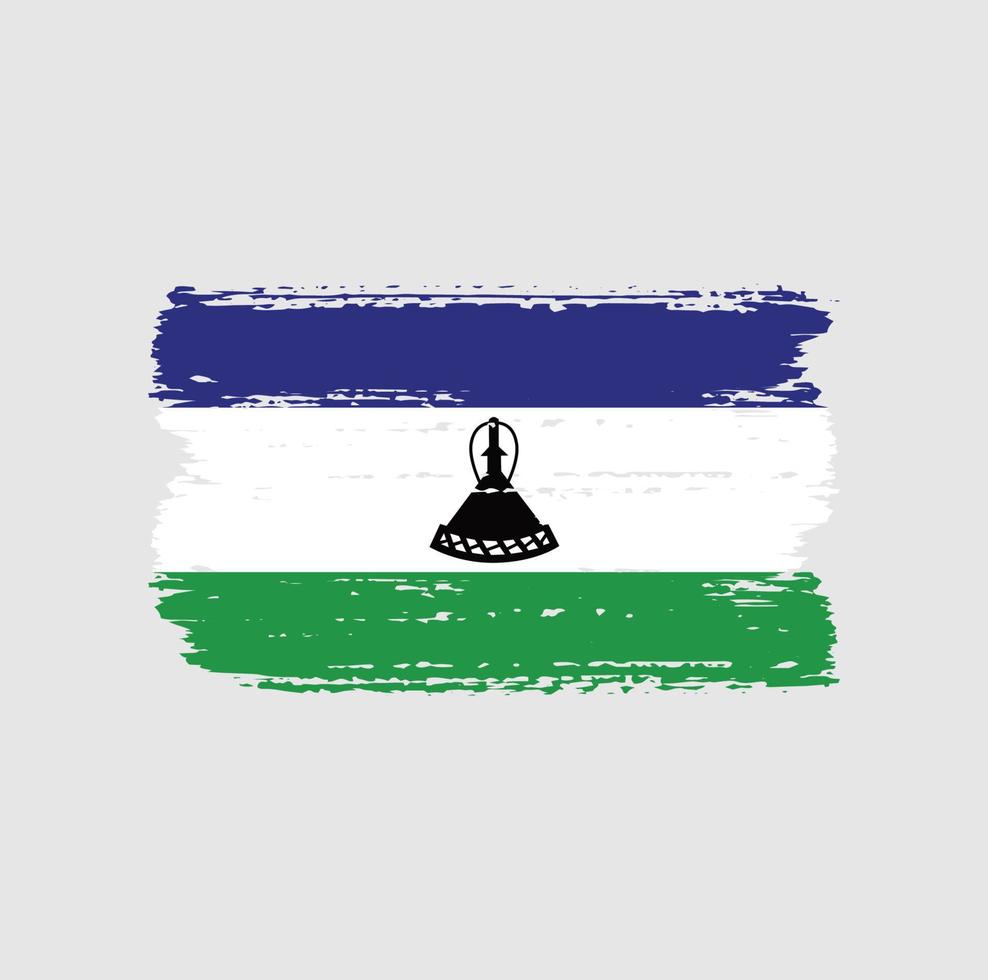 bandera de lesotho con estilo de pincel vector