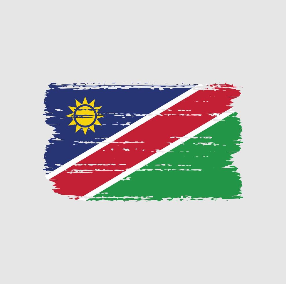 bandera de namibia con estilo de pincel vector