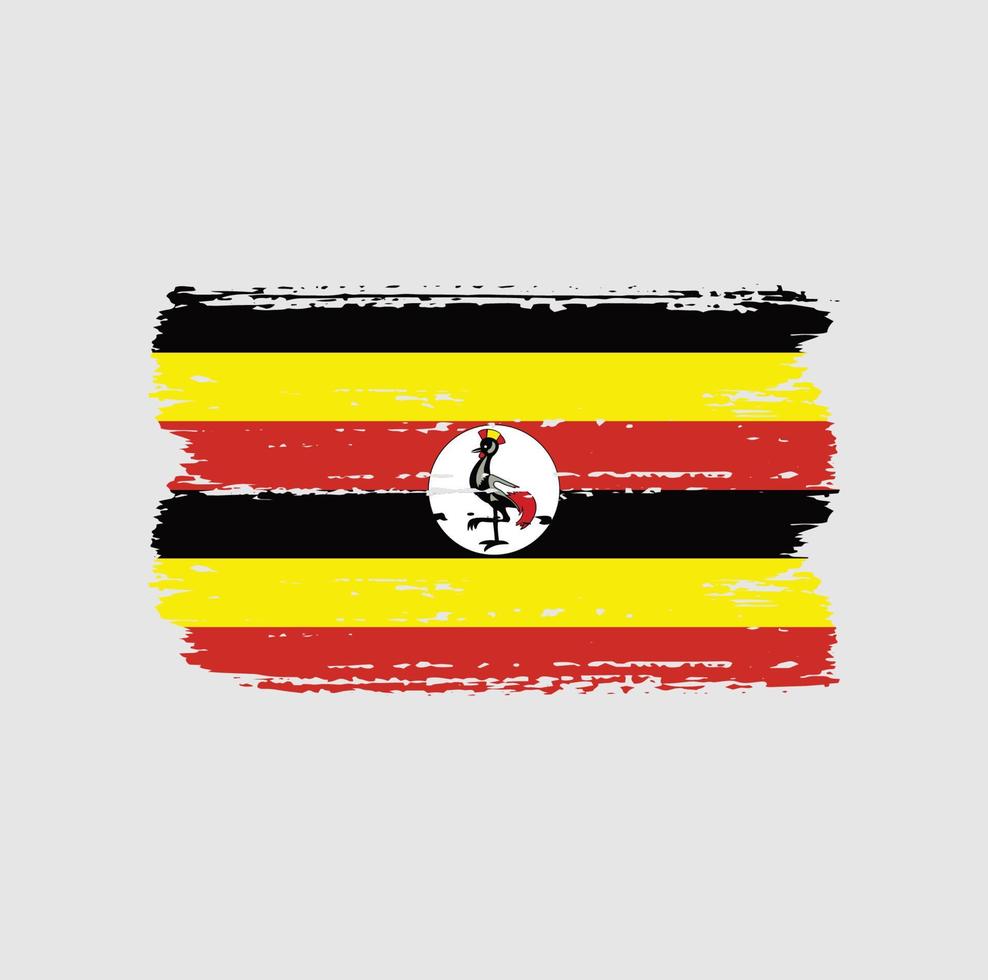 Flag of Uganda with brush style vector