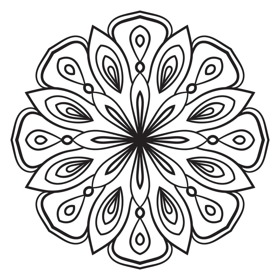 Cute Mandala. Ornamental round doodle flower isolated on white background. Geometric decorative ornament in ethnic oriental style. vector