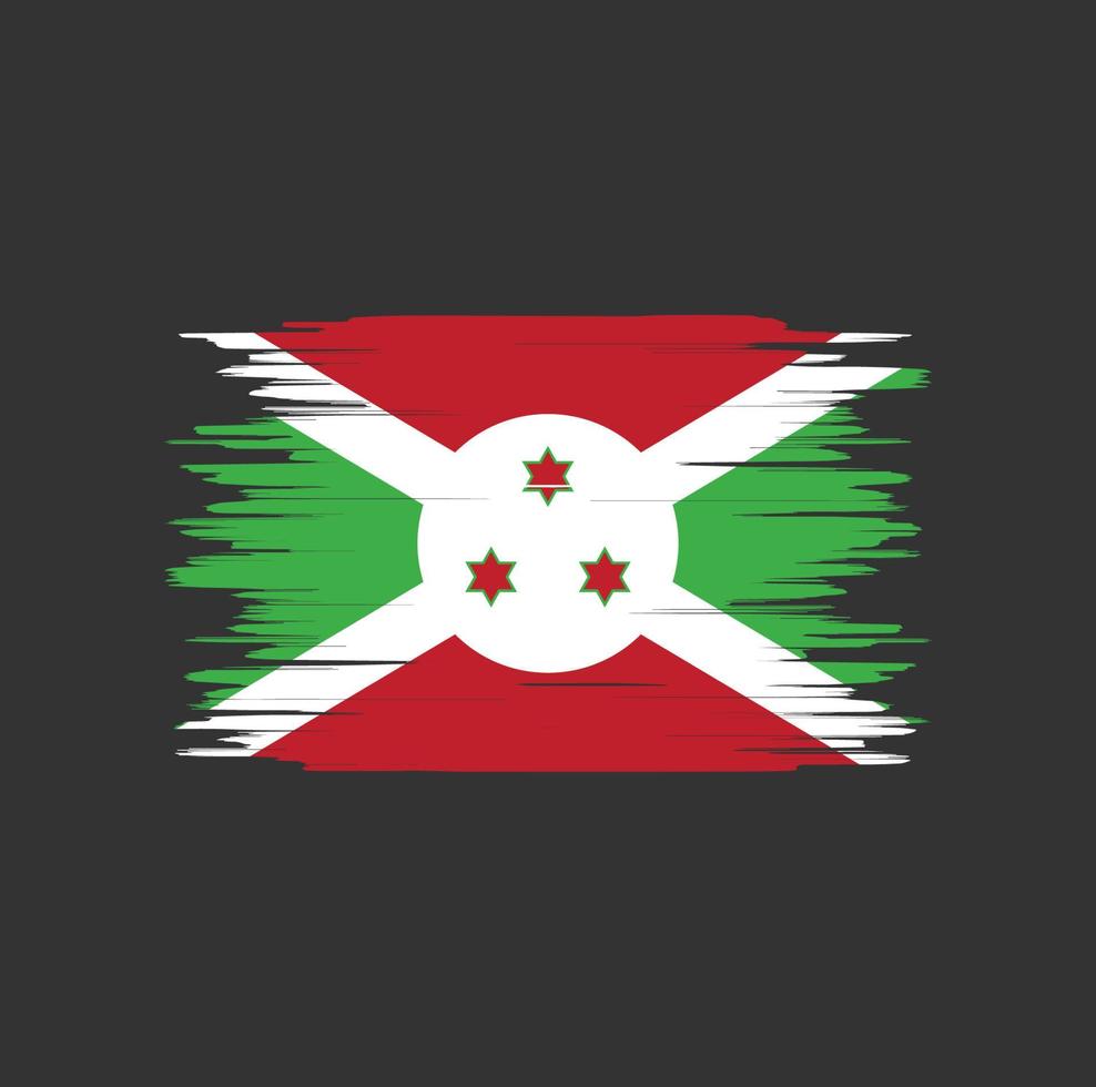 trazo de pincel de bandera de burundi, bandera nacional vector