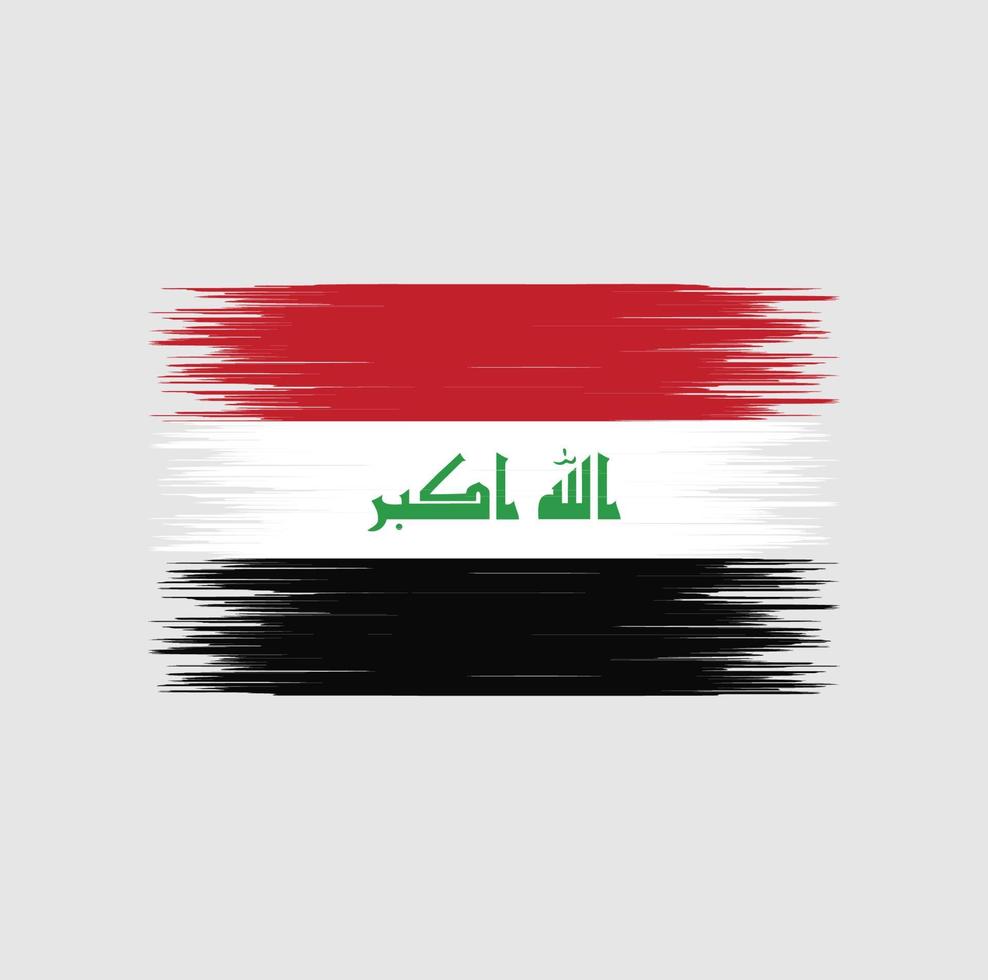 trazo de pincel de bandera de irak, bandera nacional vector