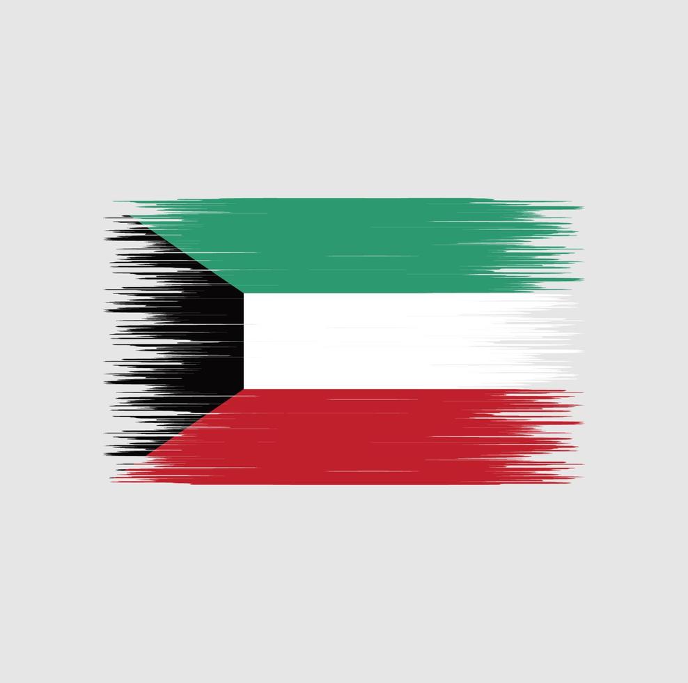 Kuwait flag brush stroke, National flag vector