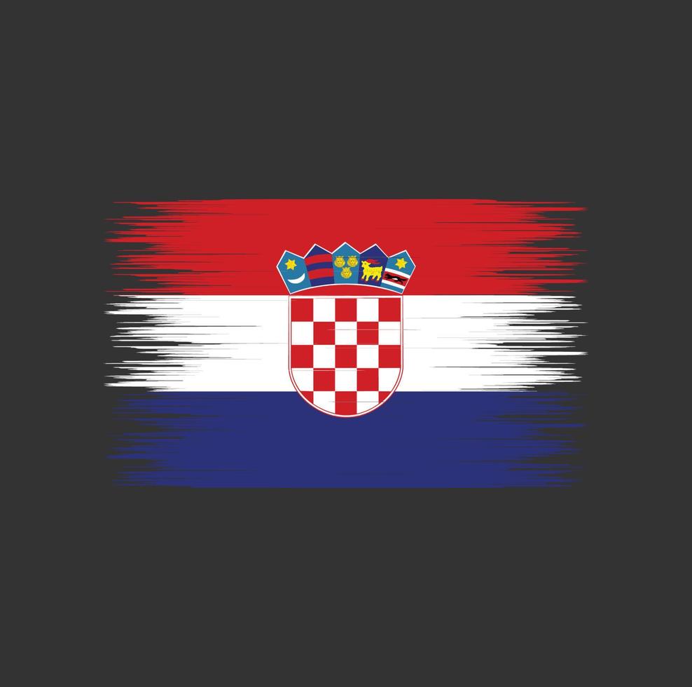 Croatia flag brush stroke, National flag vector