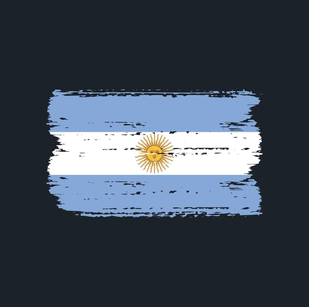 Flag of Argentina with brush style vector