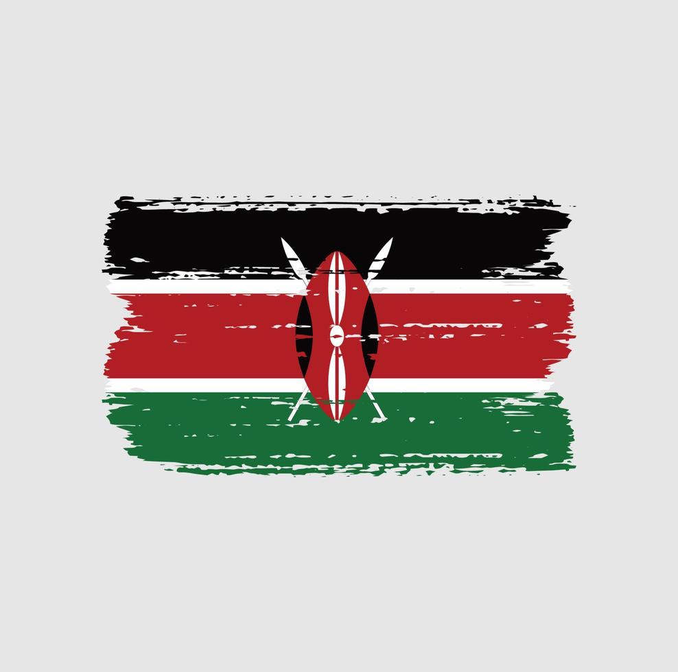 Flag of Kenya with brush style vector