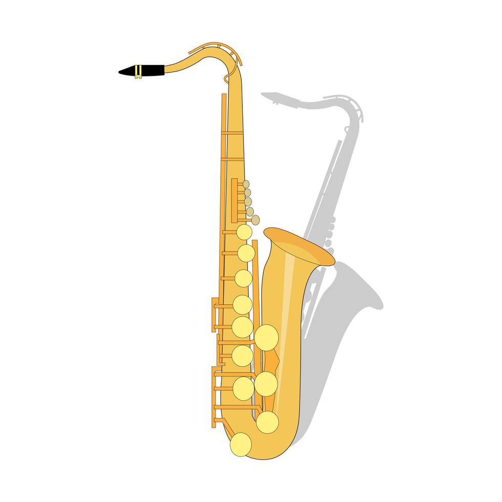 linda ilustración de saxofón vector