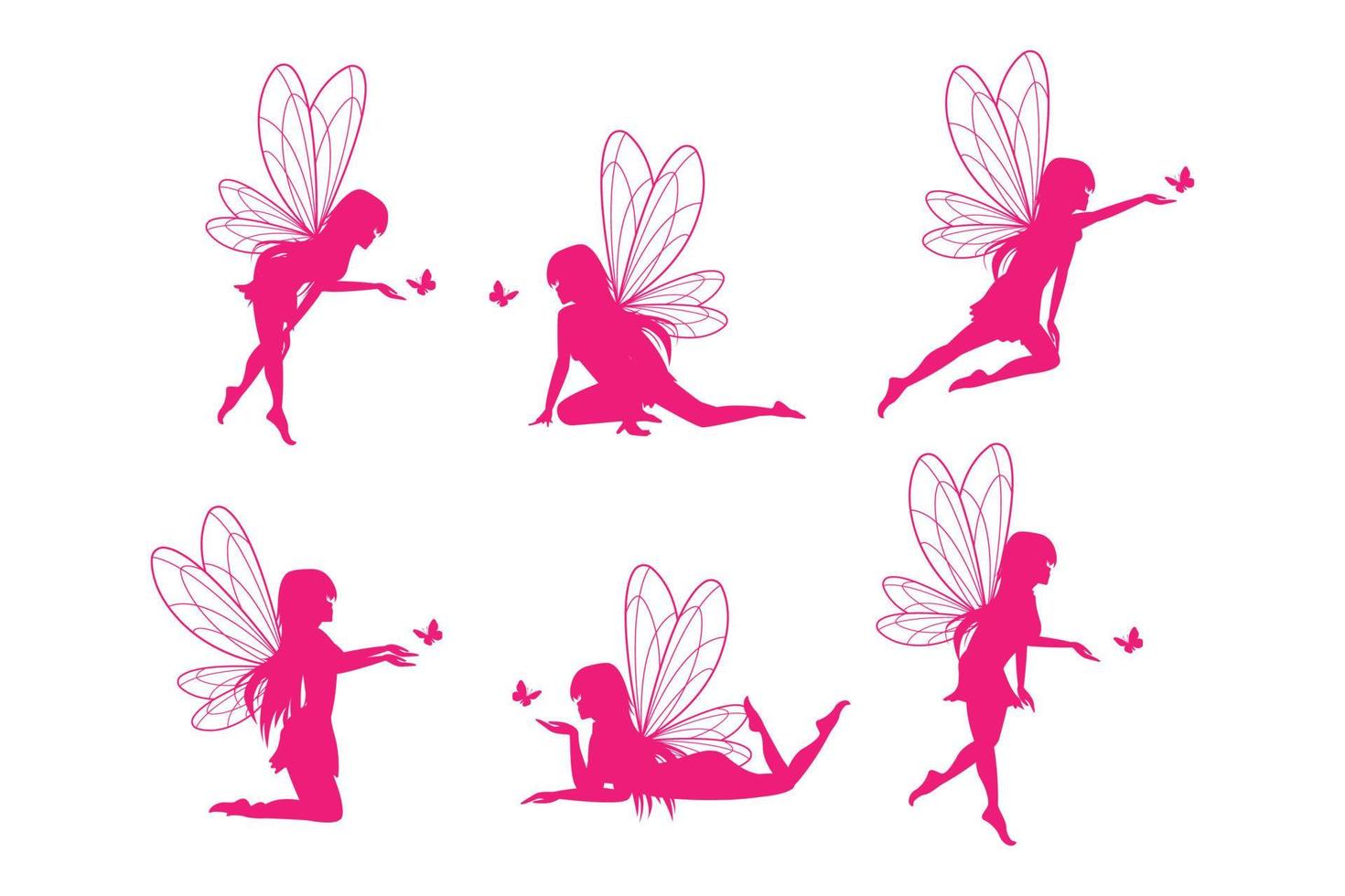 cute fairy silhouette illustration vector