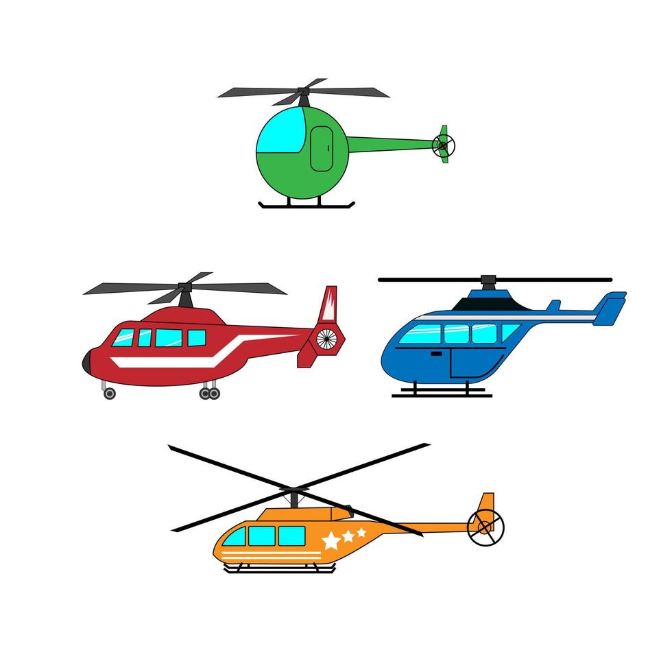 cute helicopter illustration vector