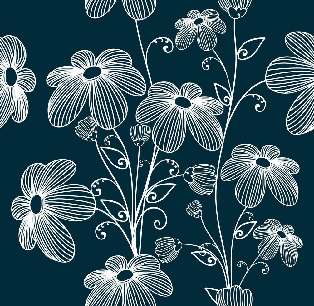 Florals of seamless pattern background. vector