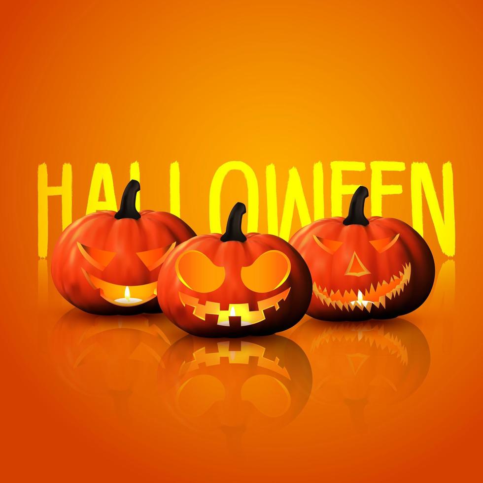 Halloween background Pumpkin Face expression vector