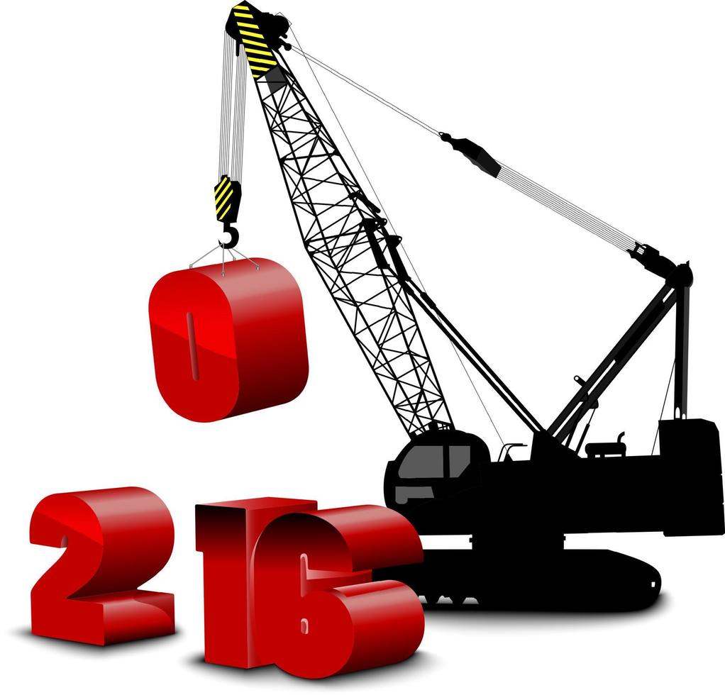 Construction white background on year 2016. vector