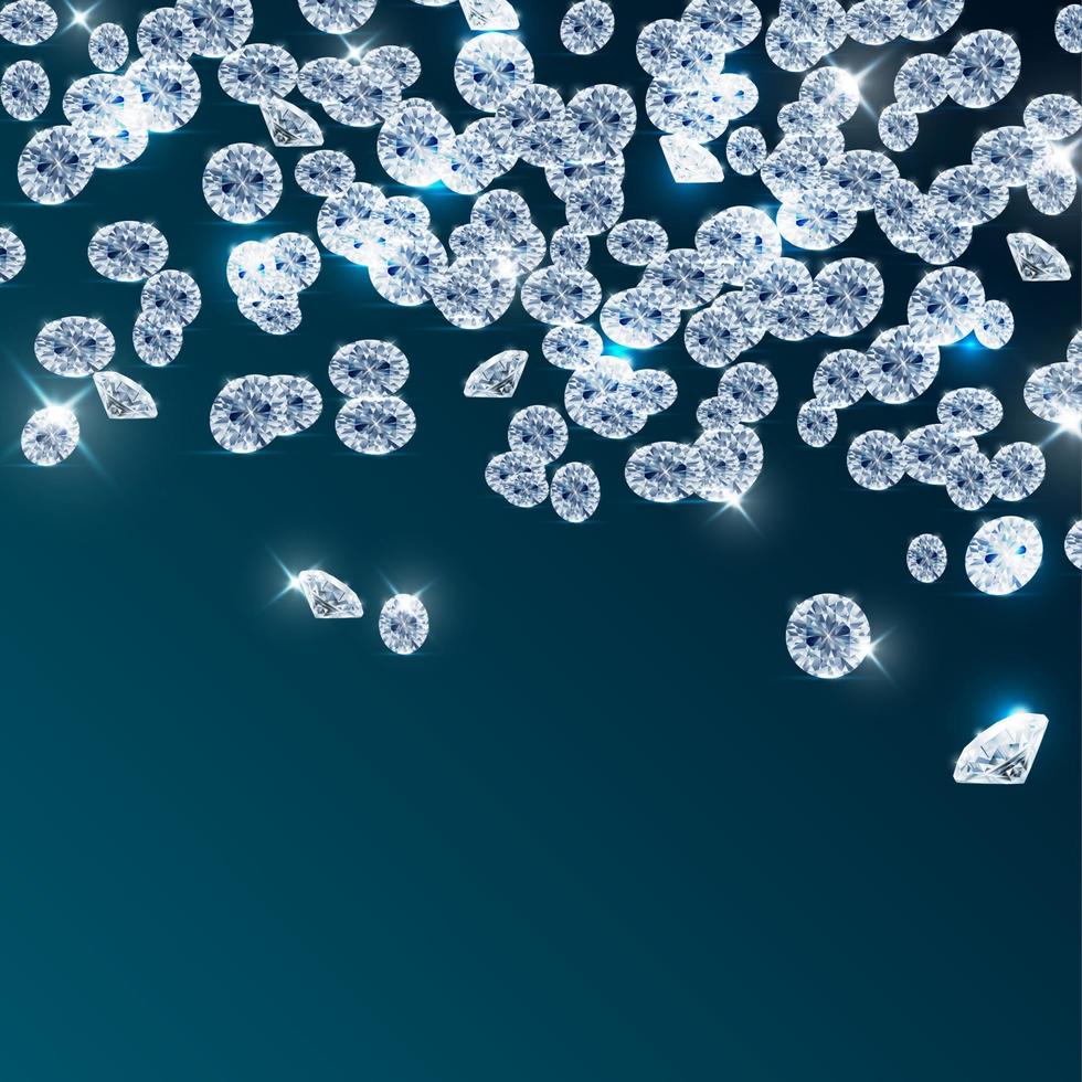 diamantes cayendo sobre fondo azul vector