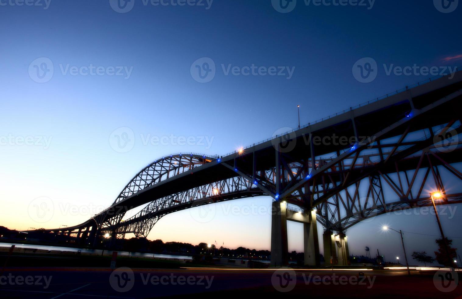 Night Photo Blue Water Bridge