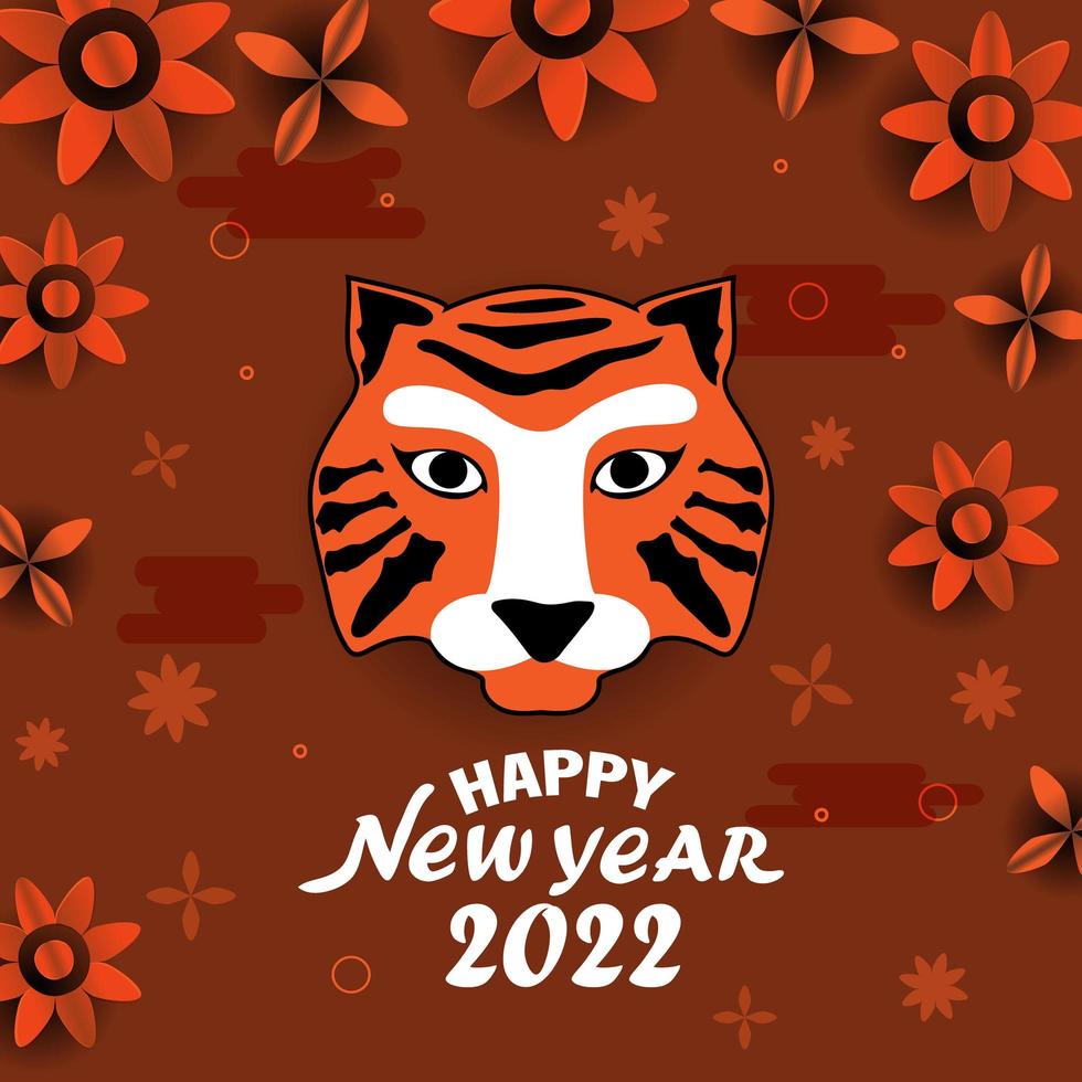ilustraciones para el año nuevo chino 2022, año del tigre. año nuevo lunar 2022. fondo de año nuevo chino, pancarta, tarjeta de felicitación vector