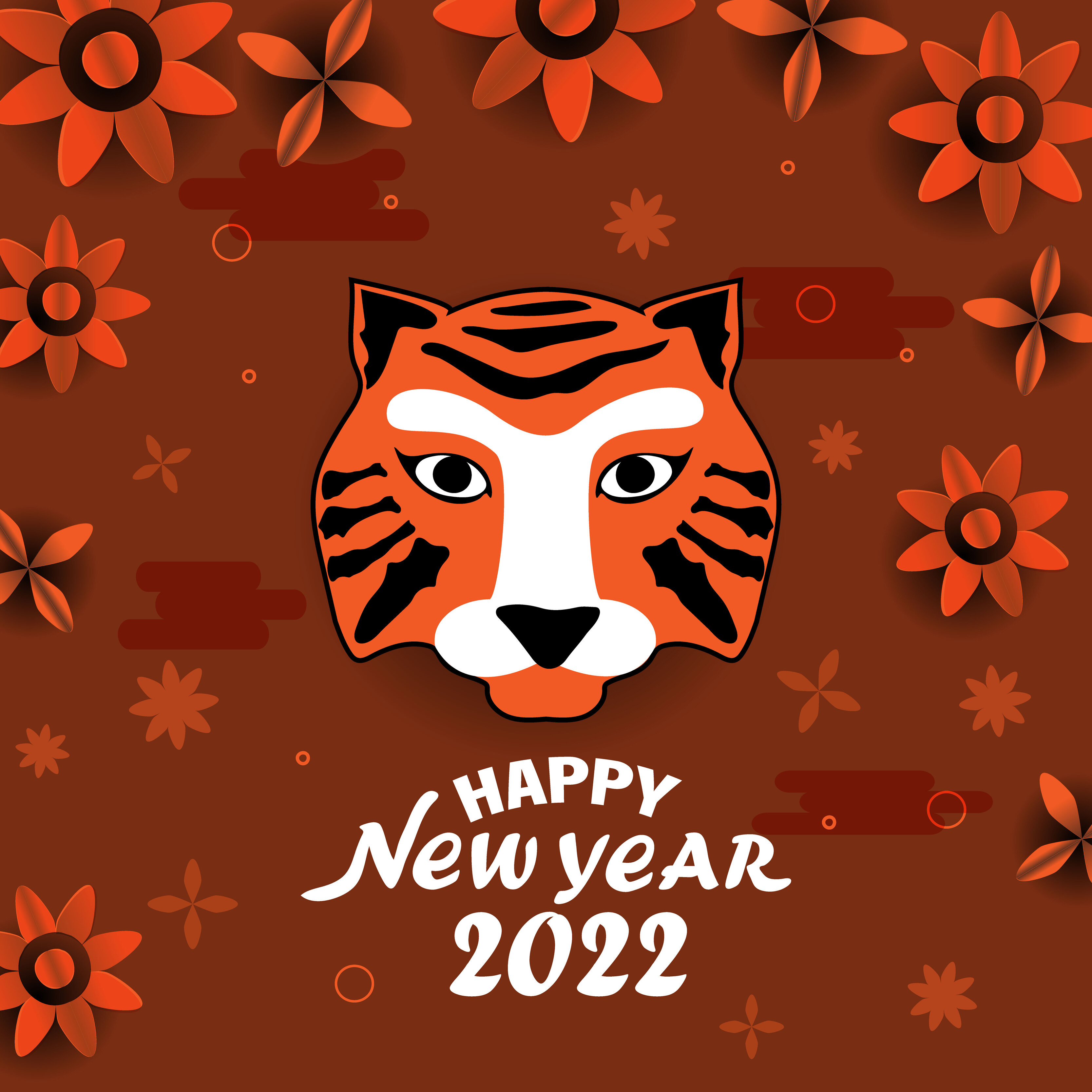Illustrations for Chinese New Year 2022, year of the Tiger. Lunar new