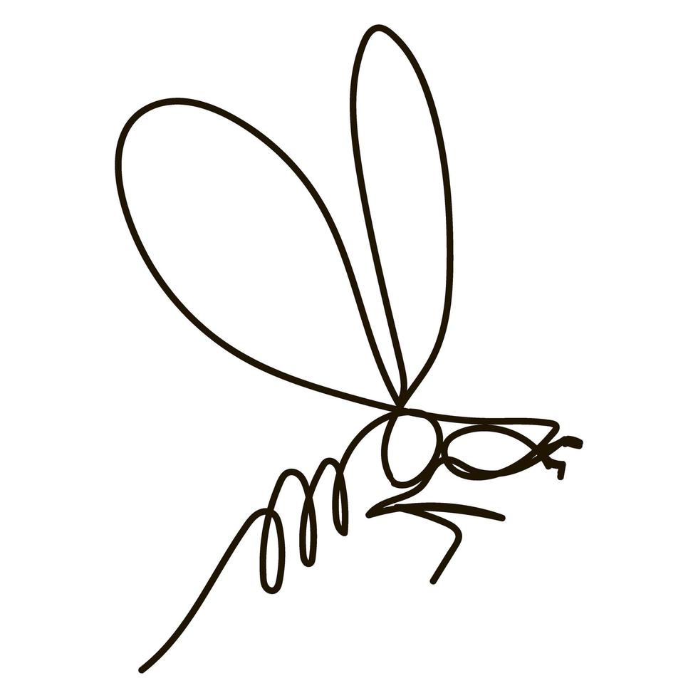 Modern continuous line drawing graphic design vector illustration. Single line drawing of a cute bee for a company logo. Concept honeybee farm icon from the shape of an animal wasp.