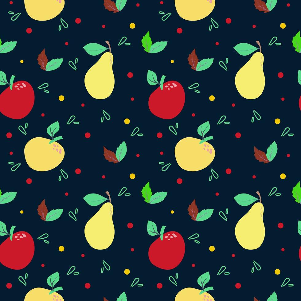Seamless pattern on a dark background. World Food Day. October 16. Vegetables and fruits, mushrooms, herbs and spices. Suitable for textiles and packaging. vector