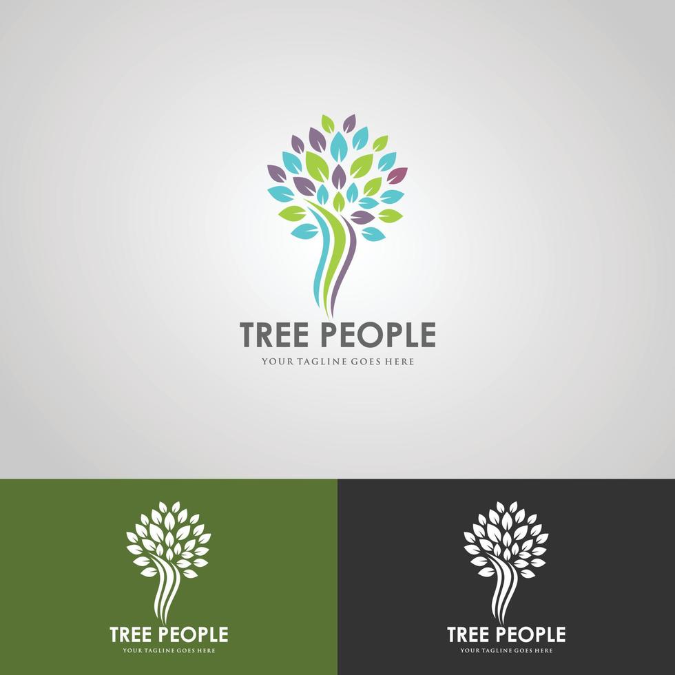 plantilla de diseño de logotipo de concepto creativo de hombre de árbol vector