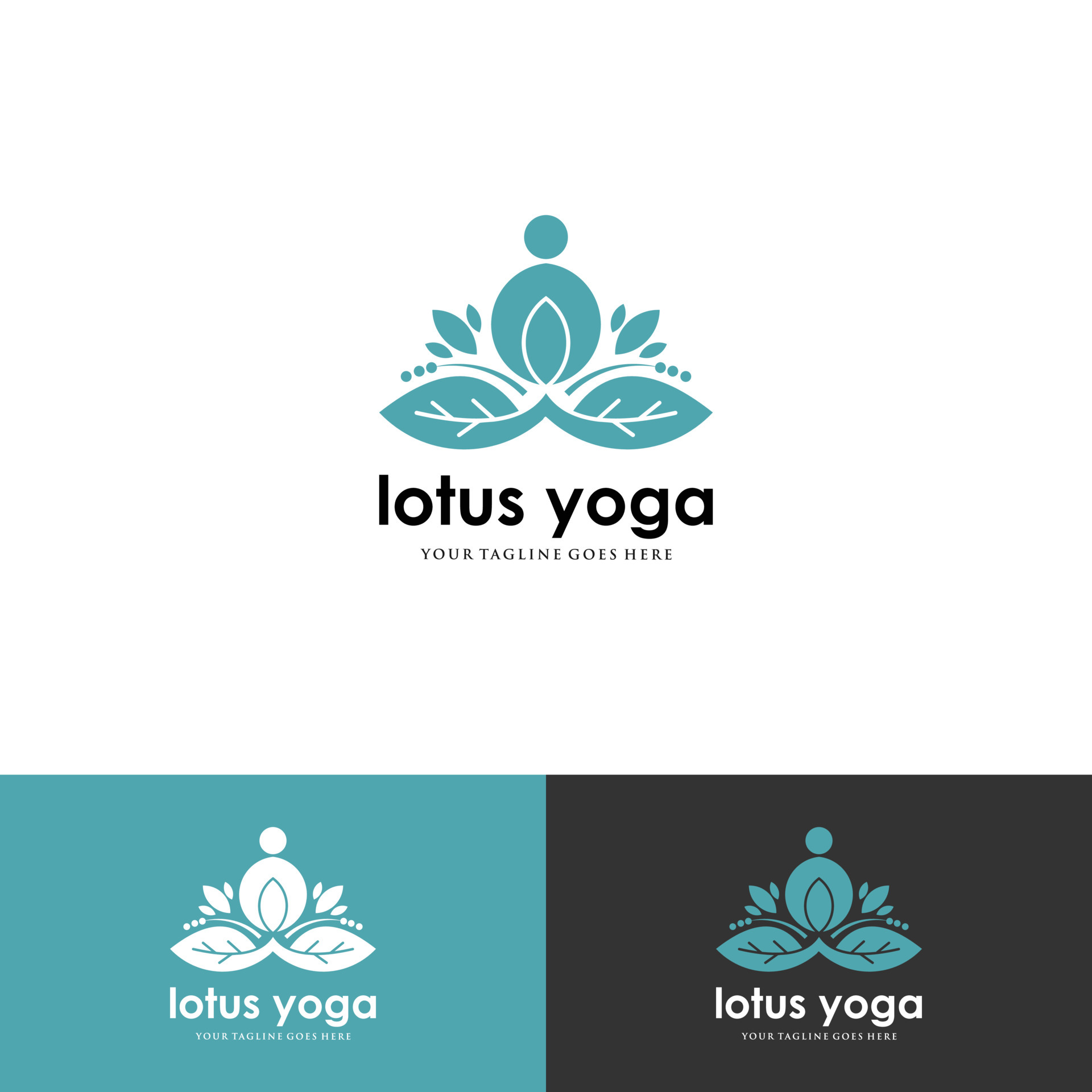 Human Yoga With Lotus Logo Design Template. 5902544 Vector Art at Vecteezy