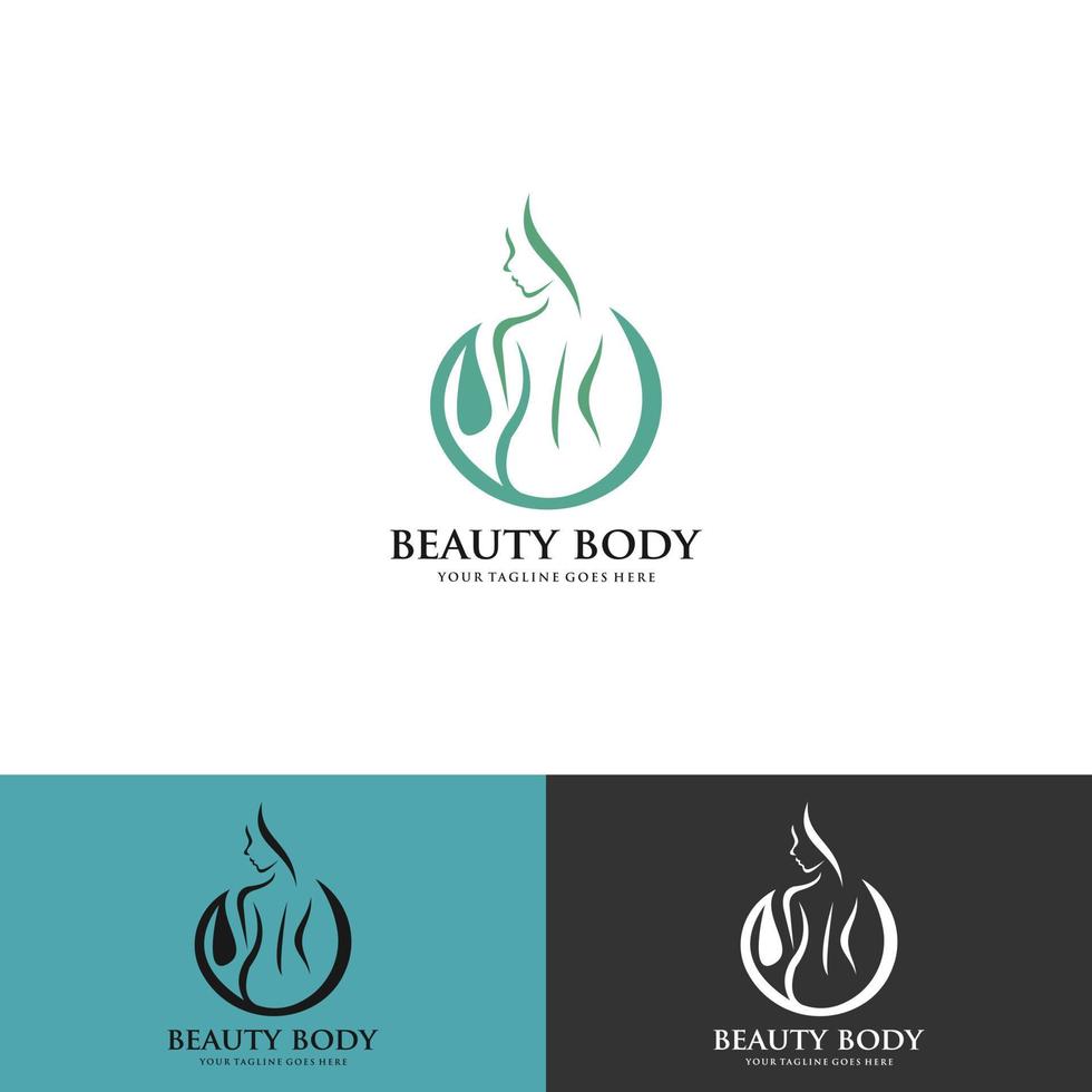 spa de belleza de loto, plantilla de logotipo de mujer de cosmética natural vector