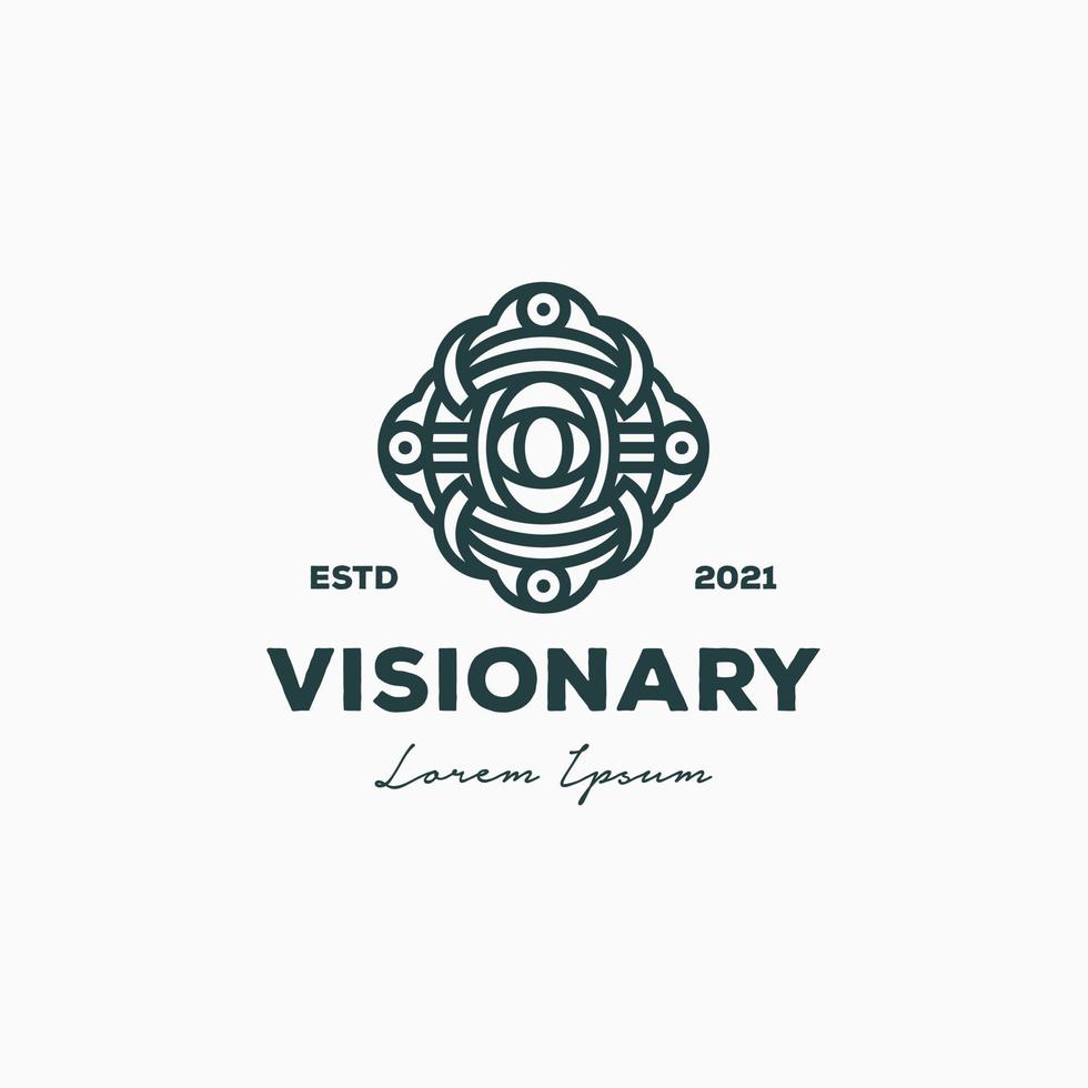 Creative Visionary Eye Line Art Logo Design vector