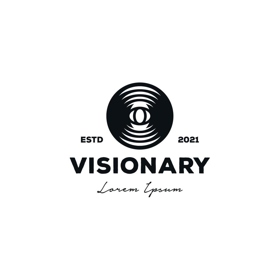 diseño de logotipo visionario de etiqueta de ojo vector