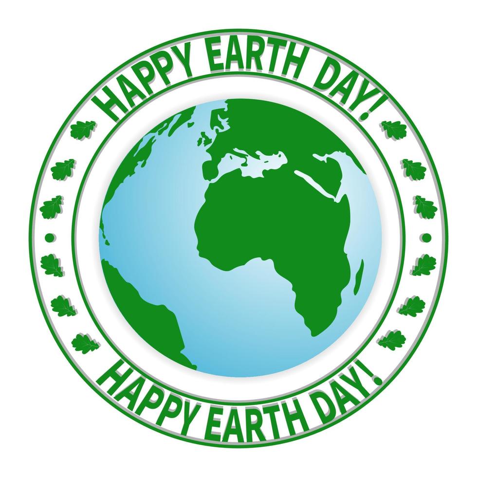 National Day of Protection  Earth, the environment. Day of the ecologist. Symbolic image of the earth on a white background. Oak leaves are green in a circle. Vector illustration.
