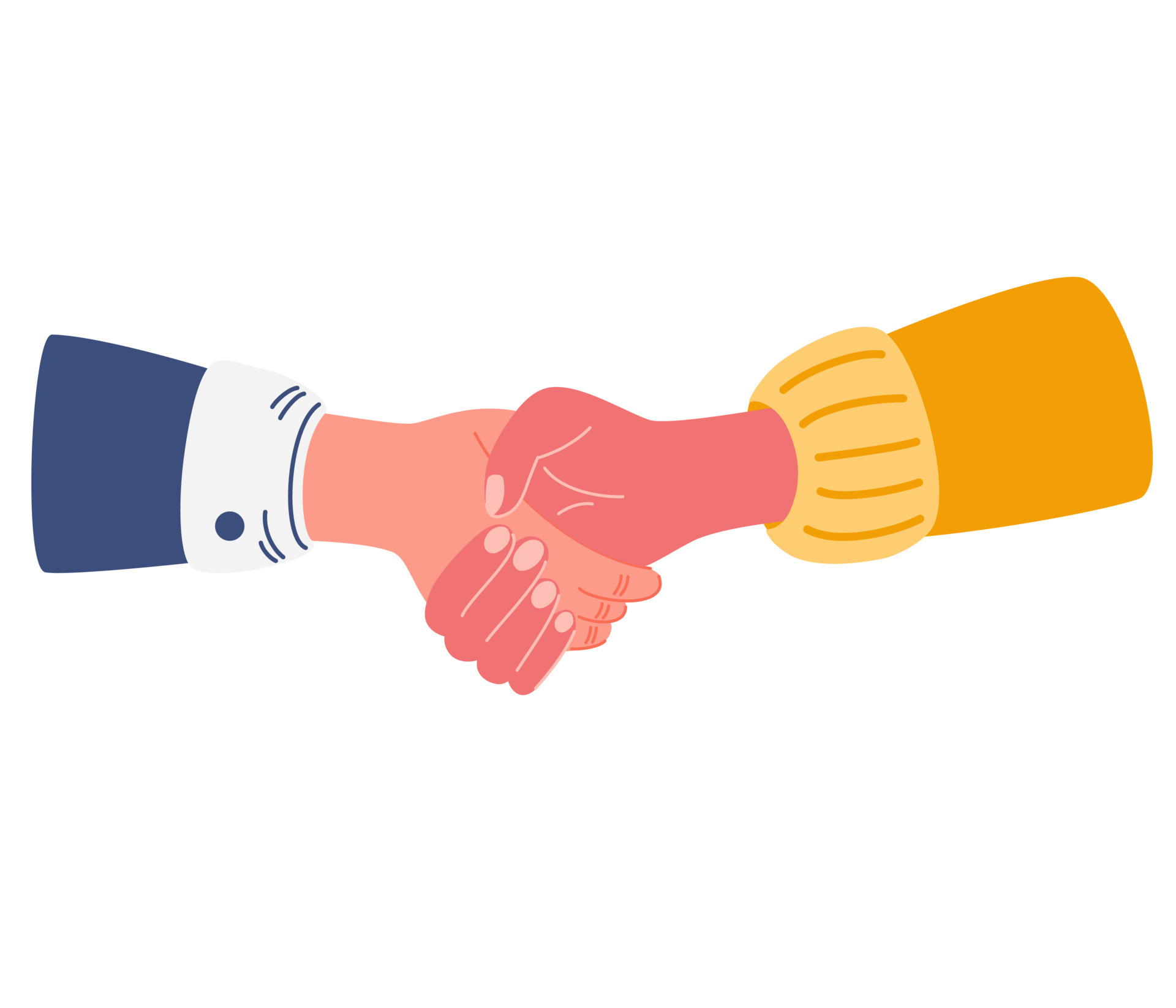 Handshake. Business handshake. Symbol of deal success, happy partnership,  greeting shaking, casual handshake agreement. Vector illustration cartoon  style isolated on the white background. 5902769 Vector Art at Vecteezy