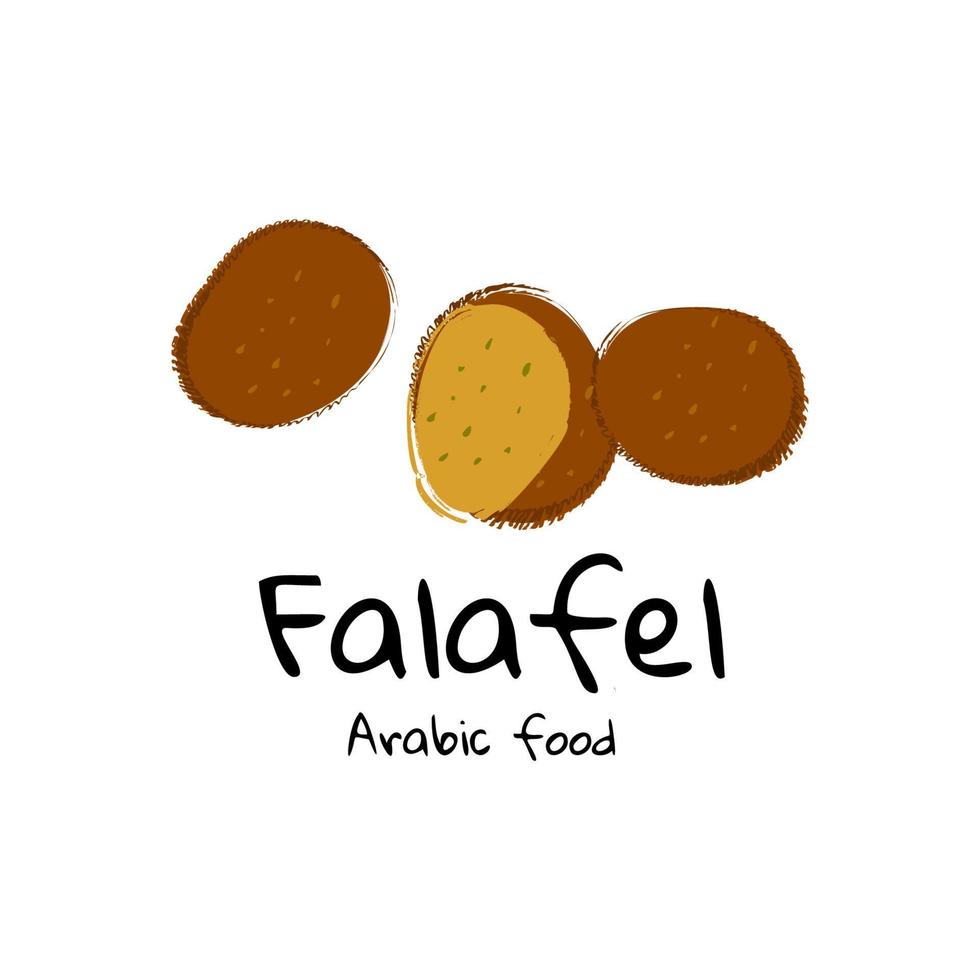 Vector illustration Arabic food Falafel on white background