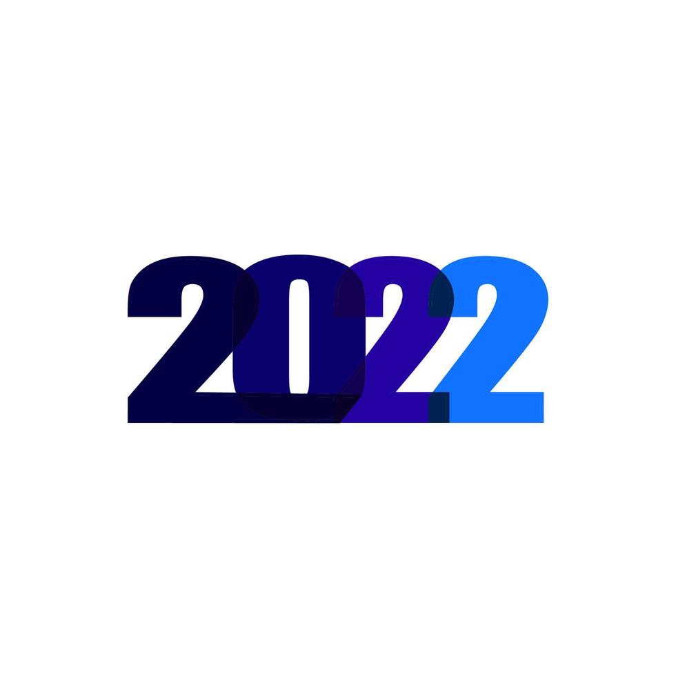 fecha 2022 diseño color azul aislado sobre fondo blanco vector