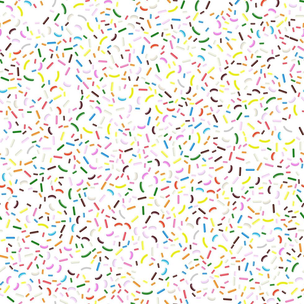 Vector  seamless pattern illustration with multi-colored pastry topping   in a white background