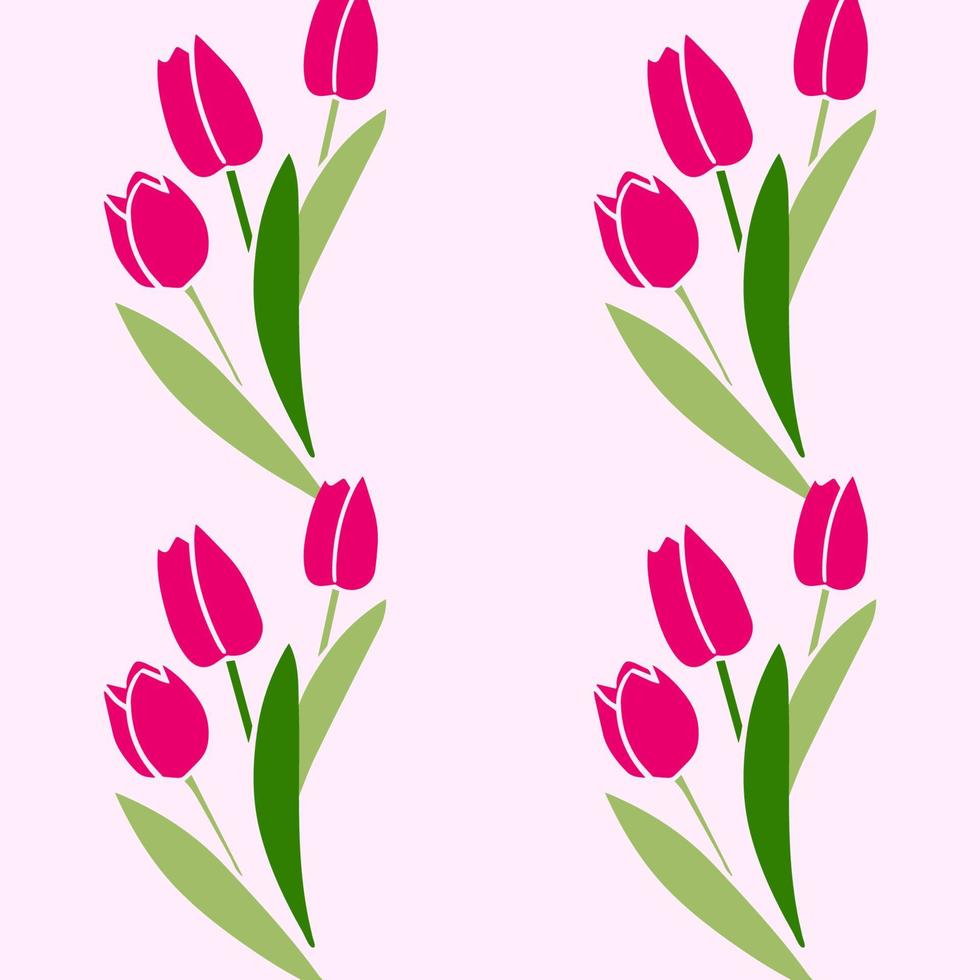 vector de patrones sin fisuras tulipanes color rosa, textura de decoración floral botánica. fondo de pantalla