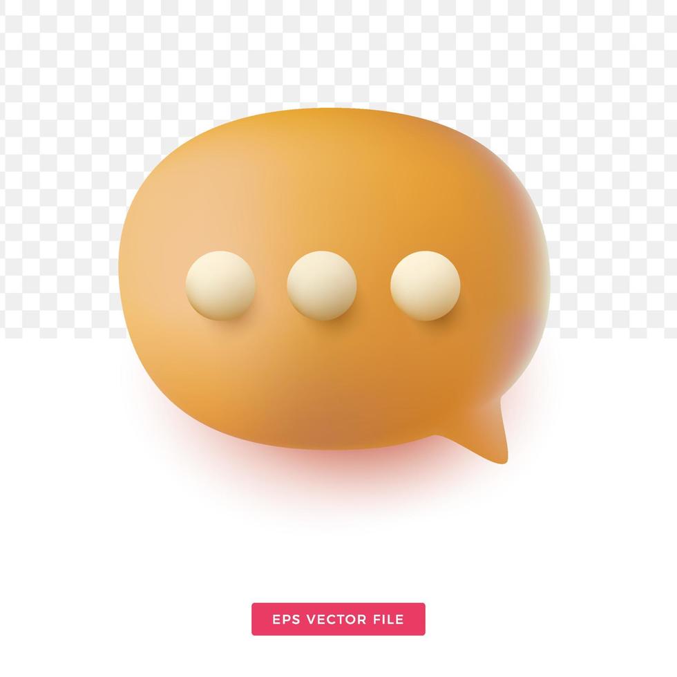 bubble chat 3d. cute cartoon stlye. 3d cartoon icon vector