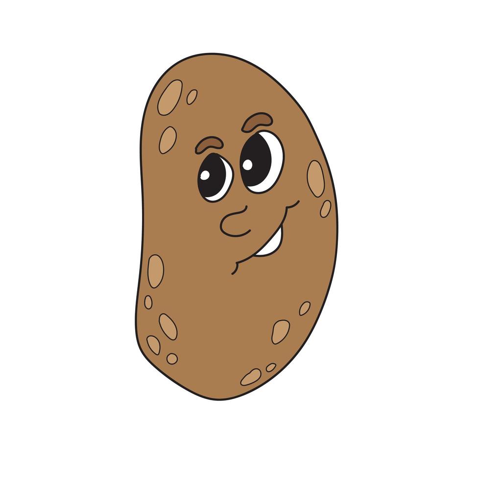 Cute happy smiling funny potato. Vector flat cartoon character