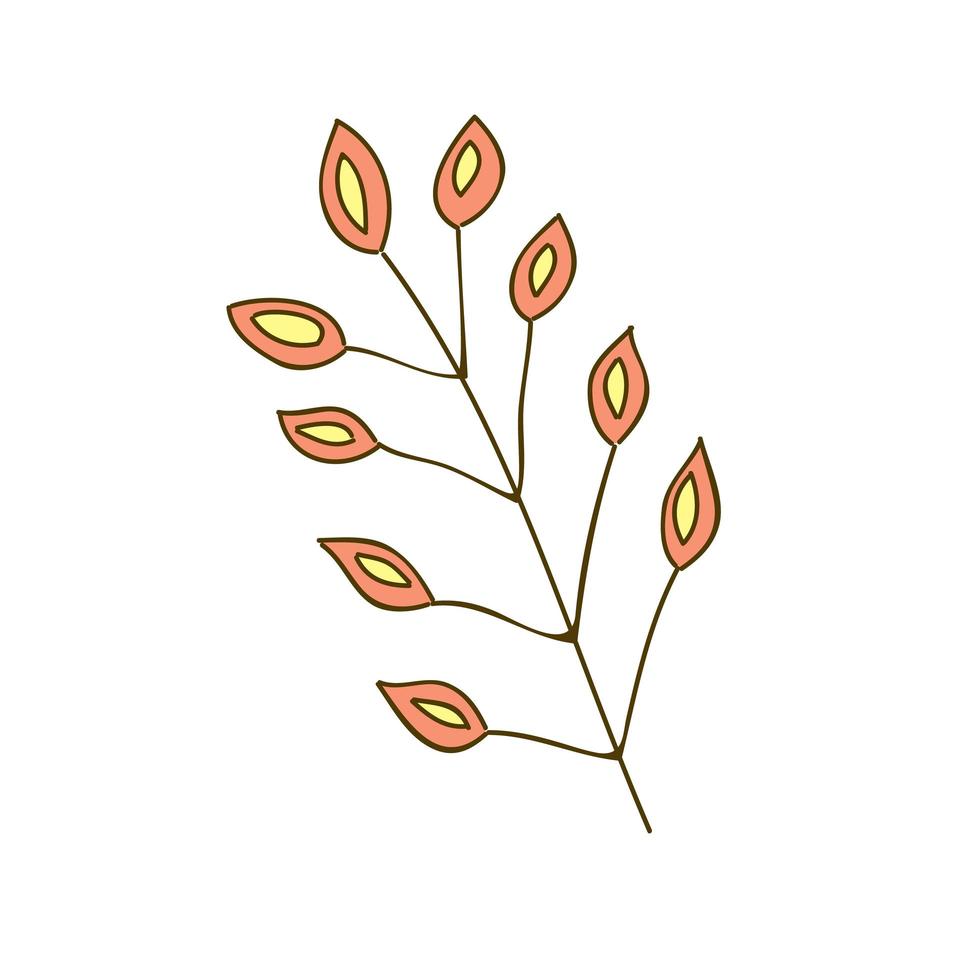 una ramita, una planta. una simple ilustración de garabatos dibujada a mano. vector