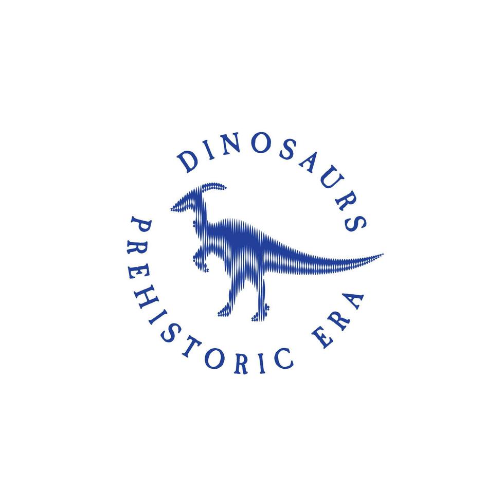 logotipo de dinosaurio. silueta de dinosaurio. logotipo de dinosaurio de semitono vector