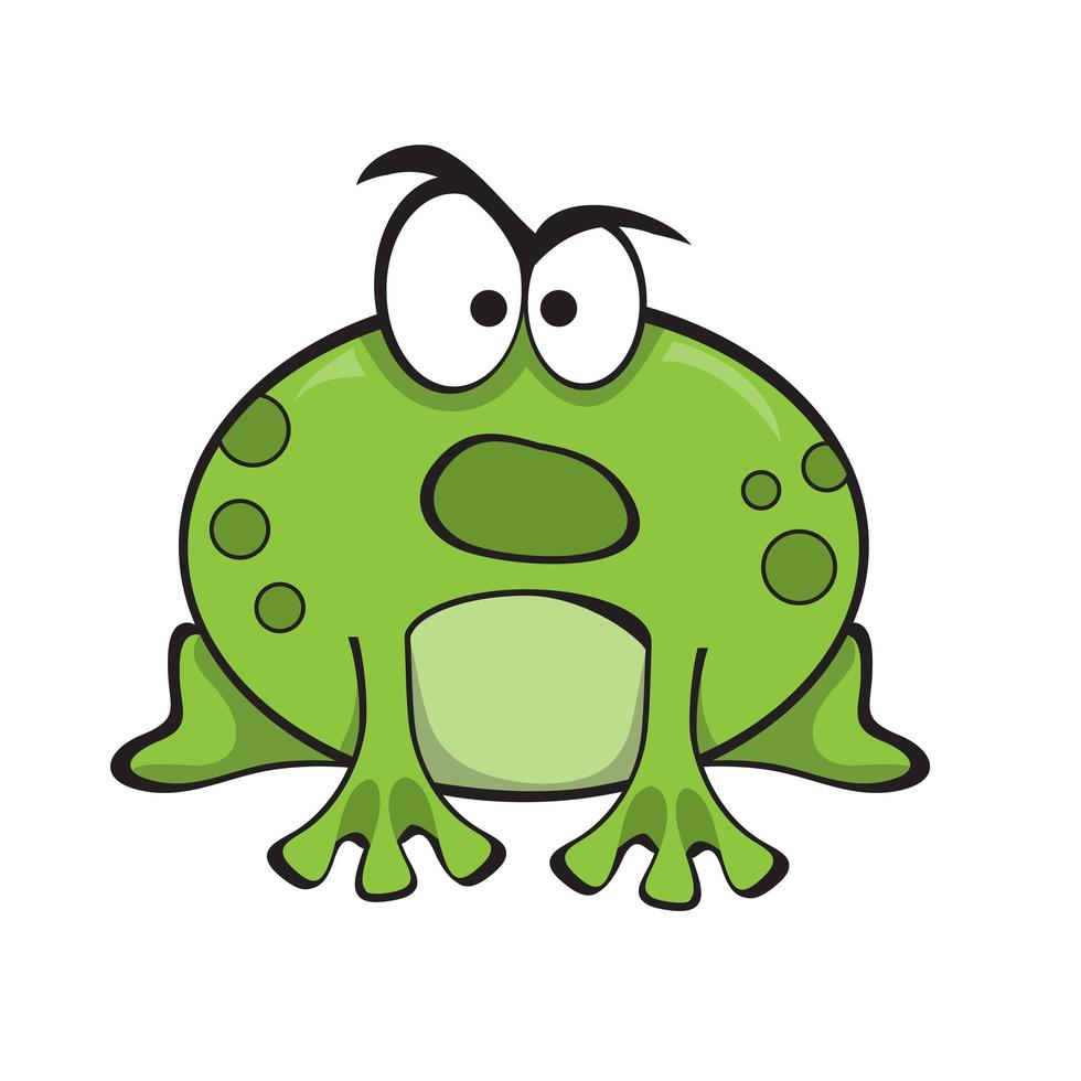 A cartoon illustration of a frog looking angry and screams. Emotional character vector