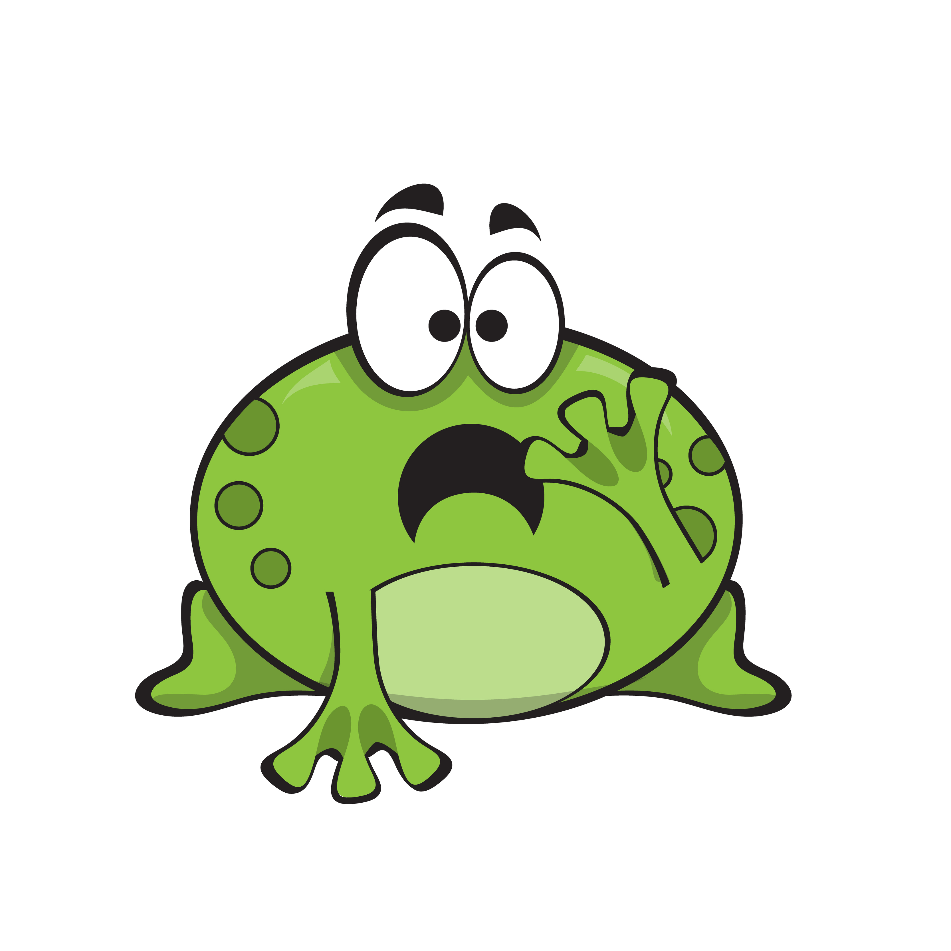 Cartoon character of frog with shocked face expression. 5903044 Vector Art  at Vecteezy