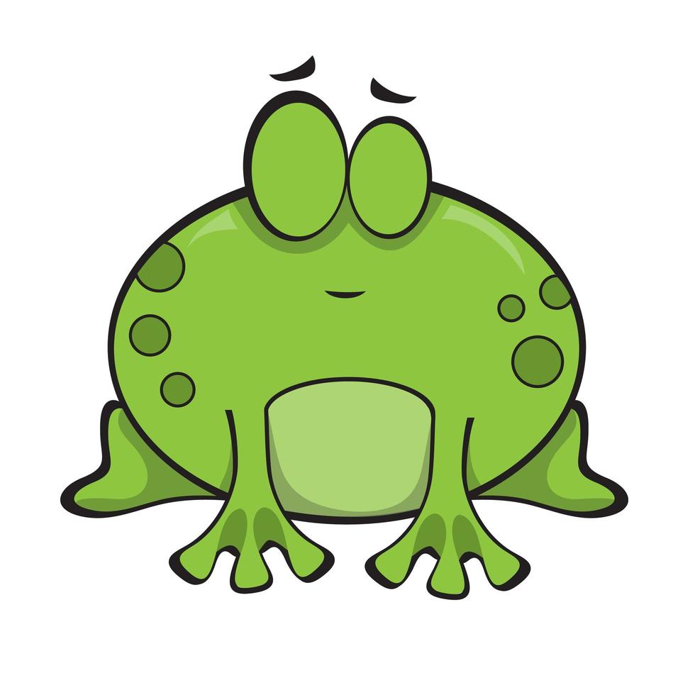 Cute frog with closed eyes. Vector illustration, character isolated on white