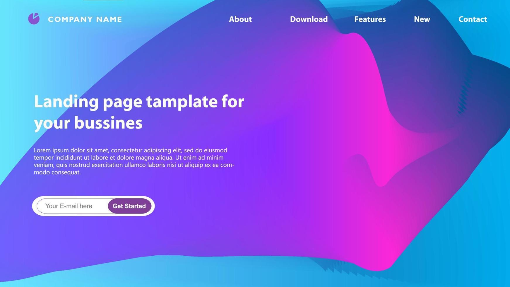 Abstract landing page template vector