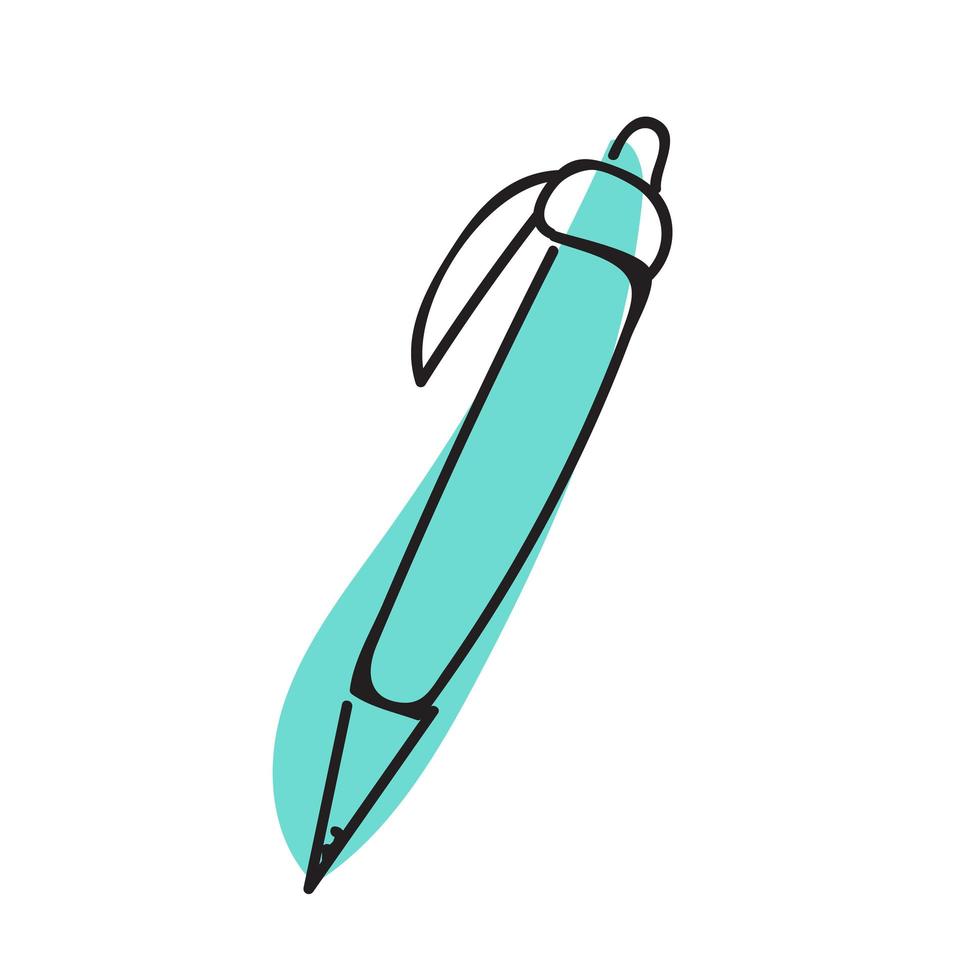 Hand drawn pen icon. Vector doodle illustration.