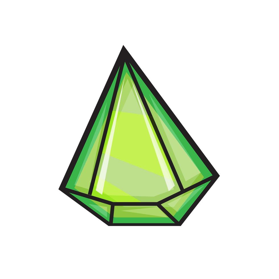 Diamond, gemstone jewel in cartoon style isolated on white background vector