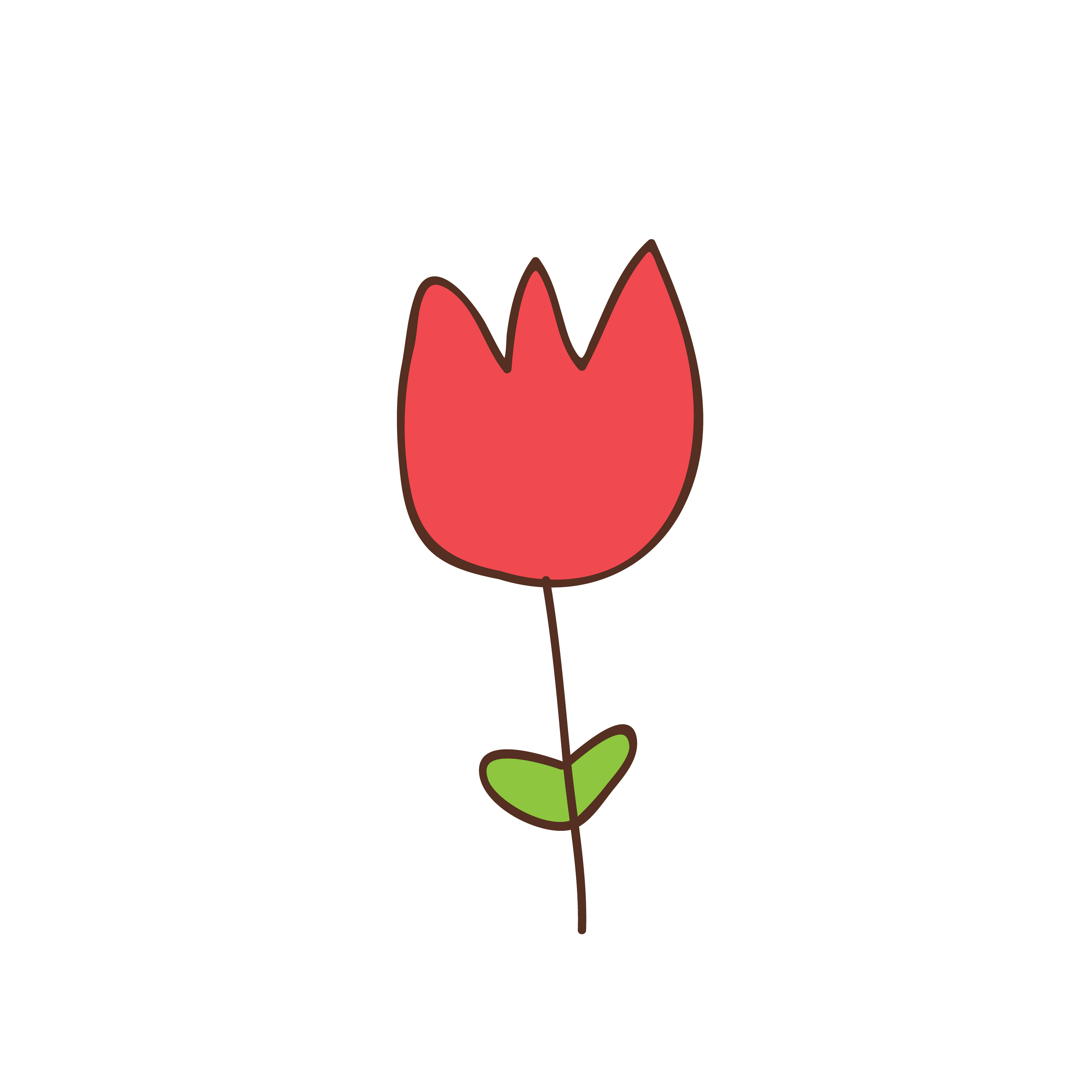 Simple cartoon icon on white background - tulip blooms. 8 March 5903306 Vector Art at Vecteezy