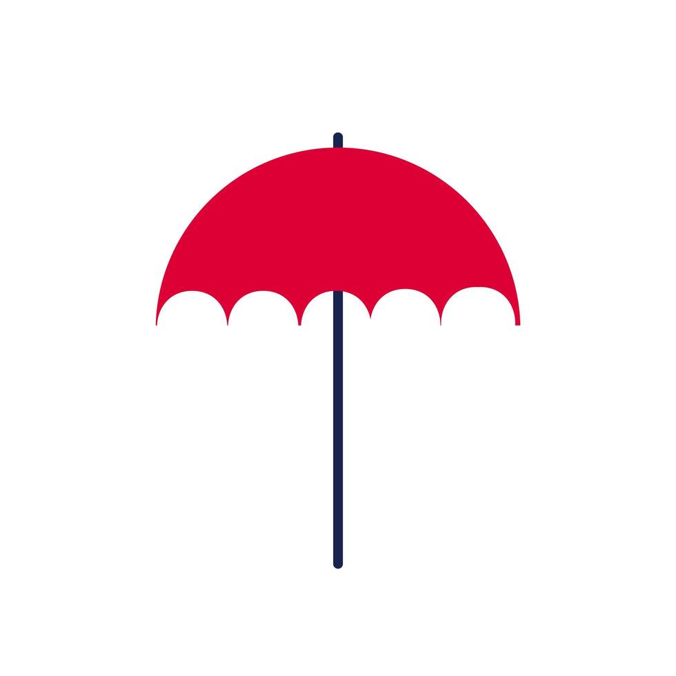 Red umbrella - vector on white background. Simple icon