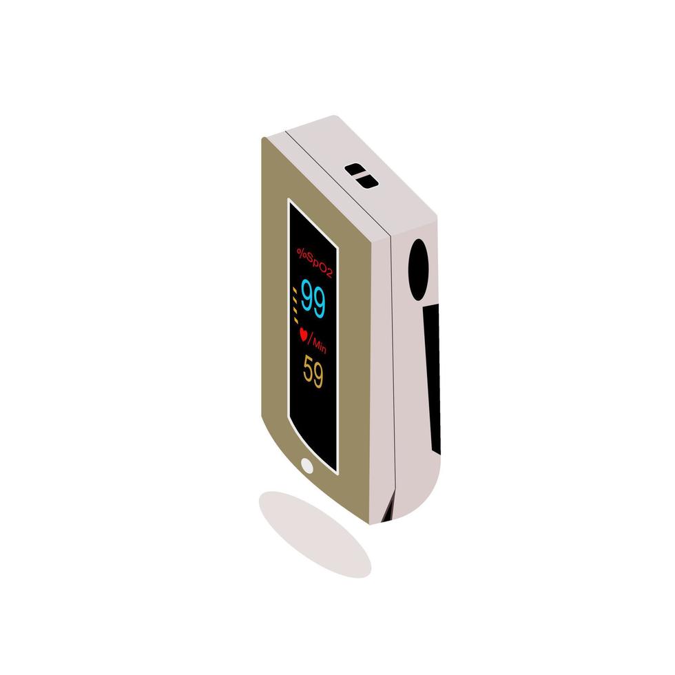 Fingertip oximeter for checking blood oxygen. vector