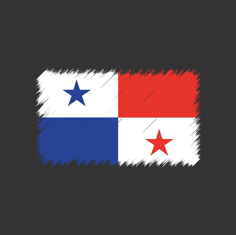 trazo de pincel de bandera de panamá vector