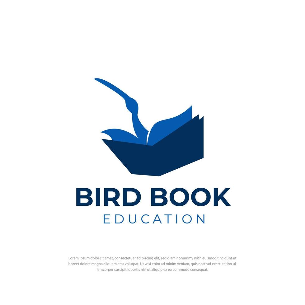 Creative flying book icon logo design vector illustration template